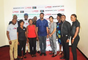 Chukwuemeka-Afigbo-with-the-Genesis-Skybar-Team-led-by-Amit-Deshpande-Head-of-Operations-Restaurants