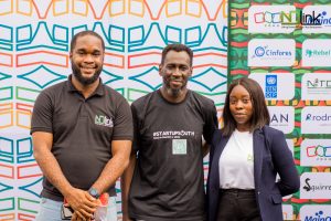 NDLink Coordinator Andrew Banigo, Startup South Coordinator Uche Aniche and NGozi Dennar NDLink Platform Admin at the event